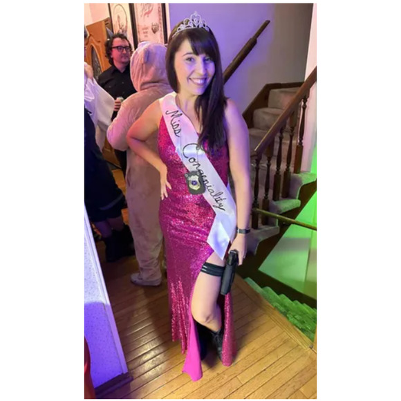 Lulus Magenta Sequin One Shoulder Mermaid Capture the Glam  Maxi Dress Size S - Picture 10 of 13